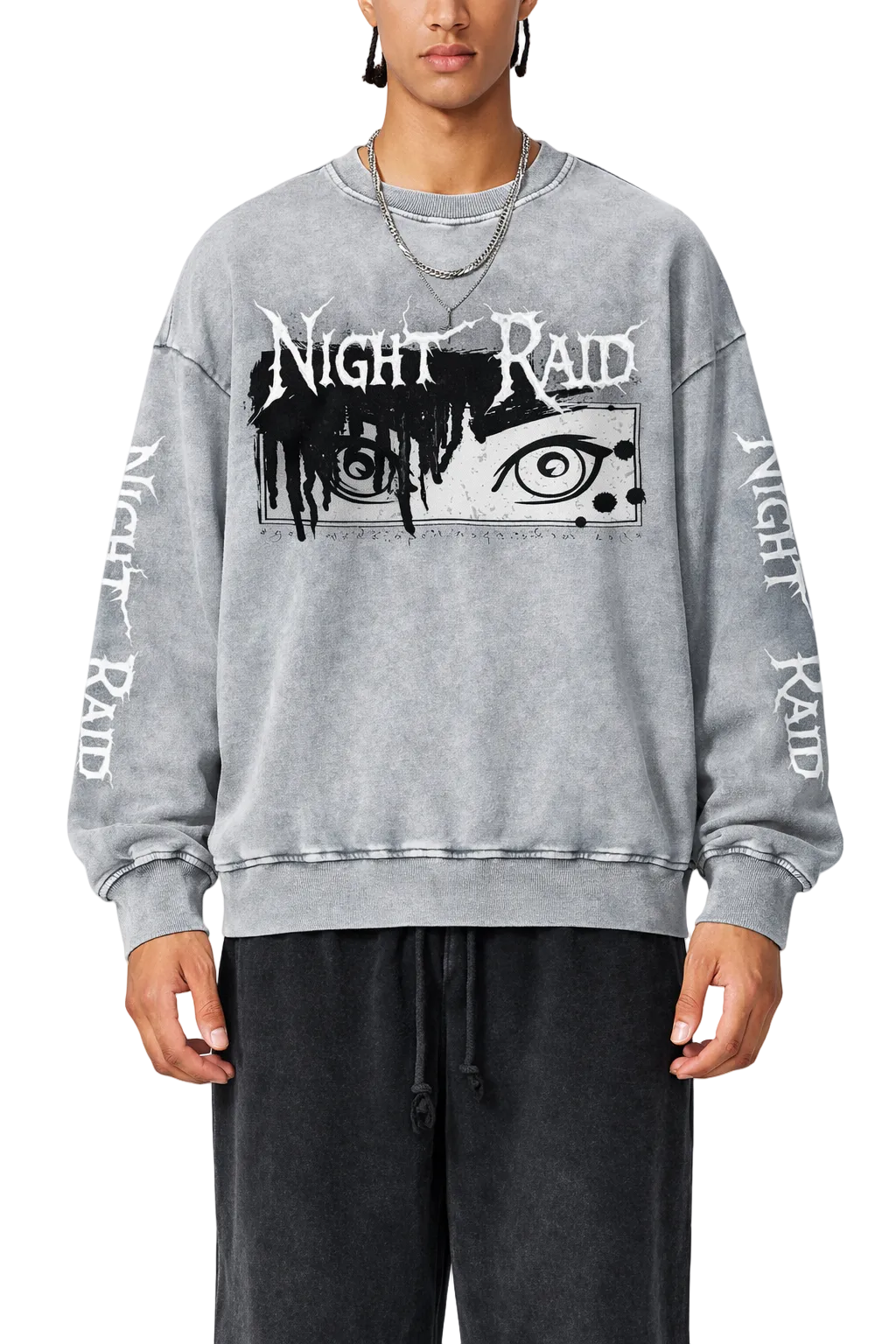 NIGHTRAID — WATCHER 
Snow Washed Oversized Sweatshirt