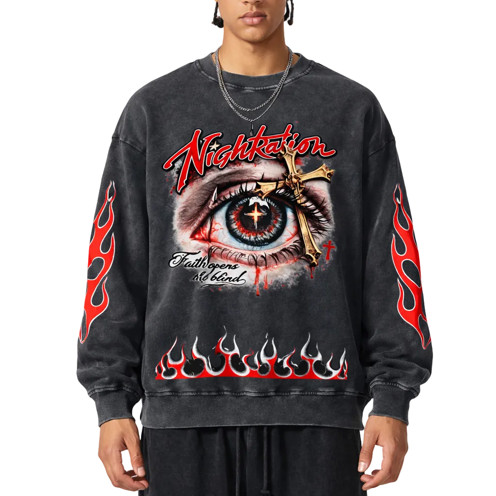 NIGHTRAID — FAITHBOUND 
Snow Washed Oversized Sweatshirt
