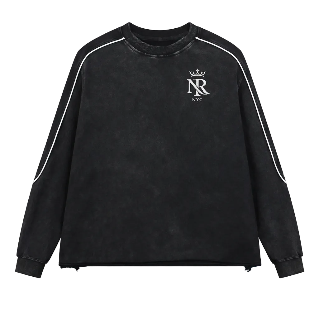 NIGHTRAID — NR Crowned Crest Raw Hem Sweatshirt