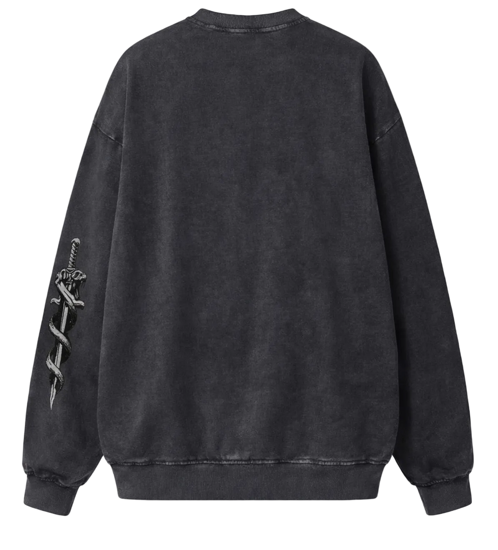 NightRaid “Black Crest” Vintage Crewneck