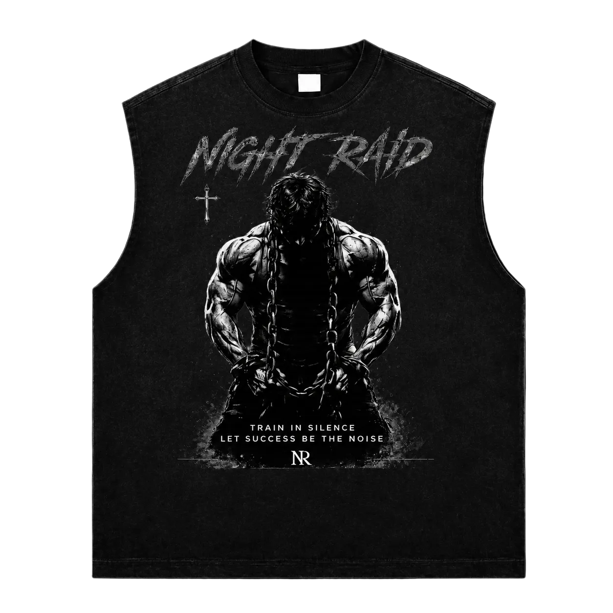 NightRaid “Train In Silence” Vintage Oversized Muscle Tank