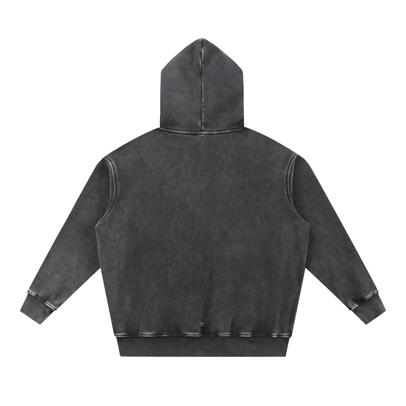 Oversized Wash Hoodie – Skull Graphic Distressed Pullover