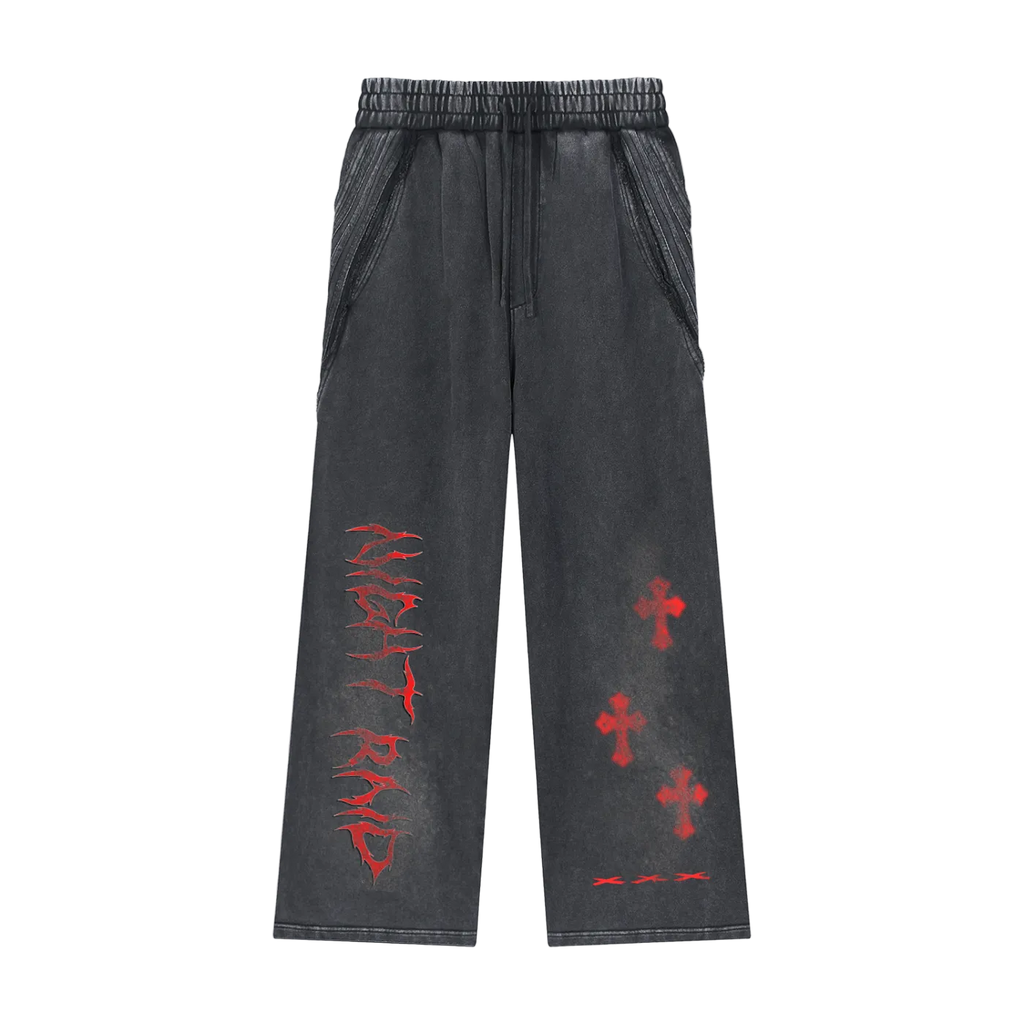 Snow Washed Tape Raw Edge Sweatpants