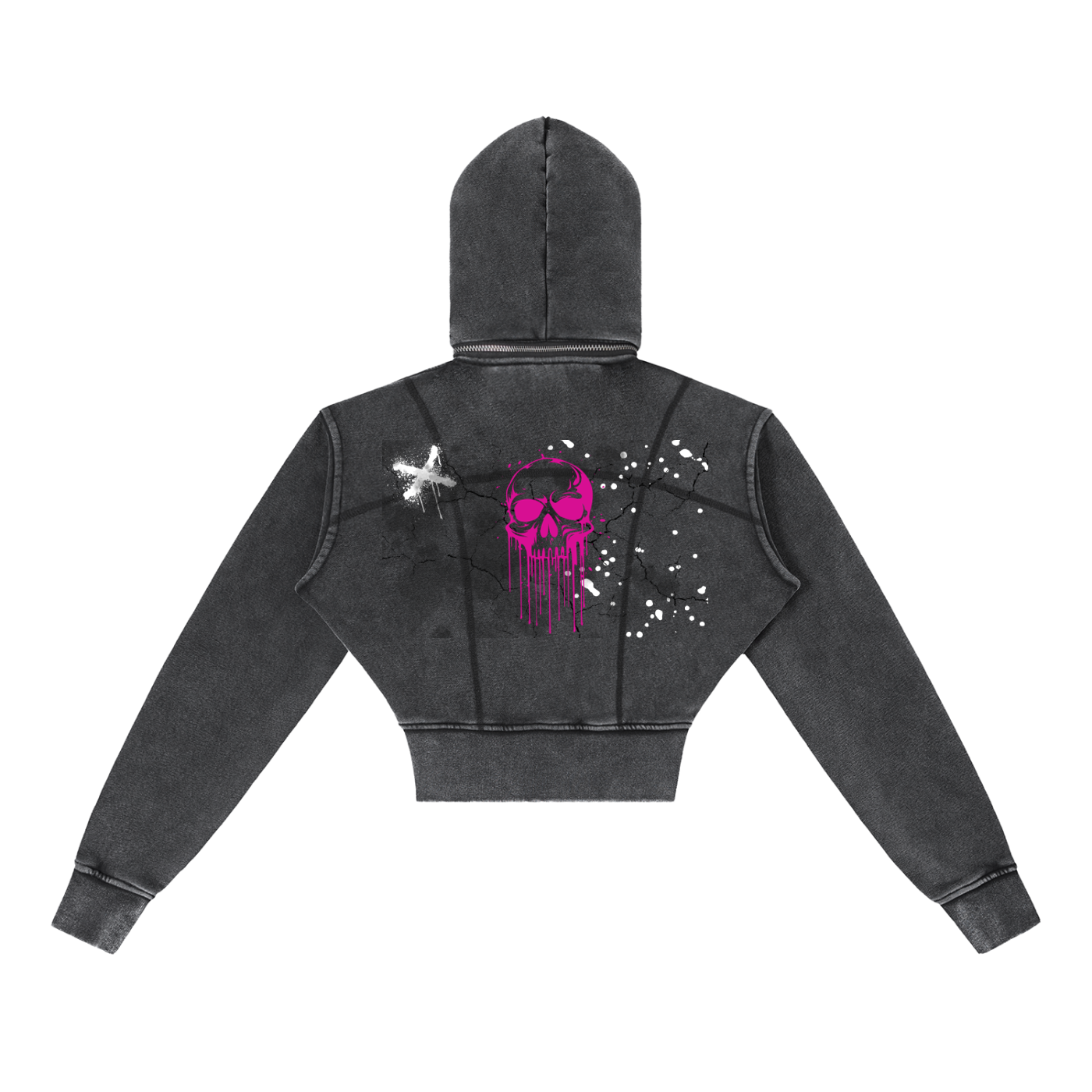 Vintage Washed Cropped Fleece Hoodie