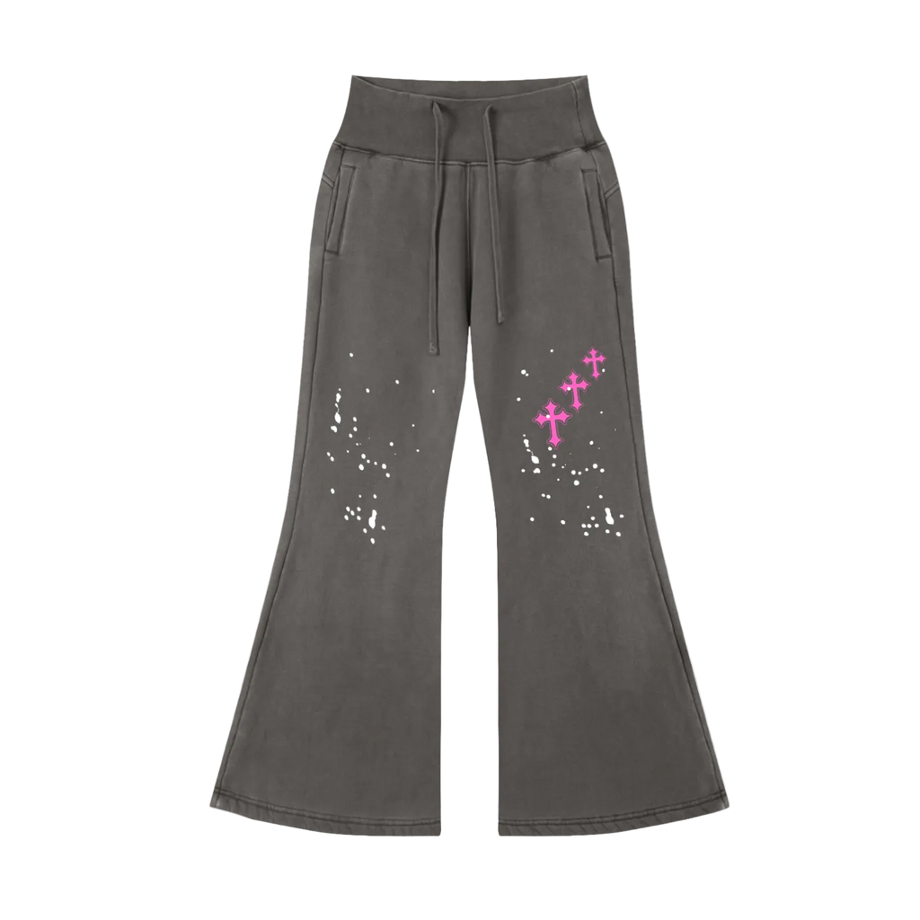 Vintage Washed Flared Fleece Pants