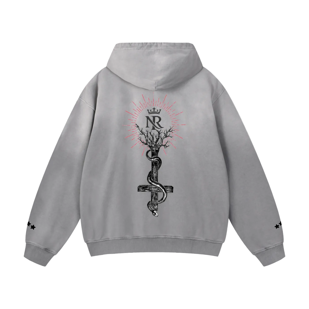 NightRaid Crown Sigil Sunfade Heavyweight Oversized Hoodie