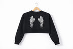 Angel Wings Gamer Girl Cropped Sweatshirt