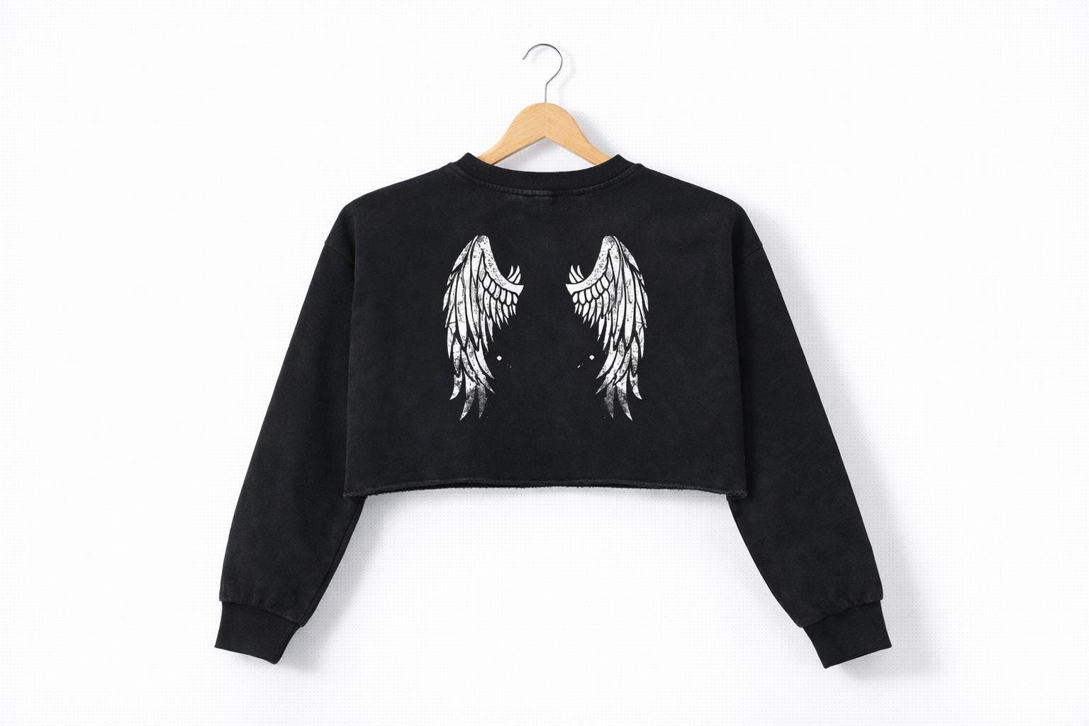 Angel Wings Gamer Girl Cropped Sweatshirt