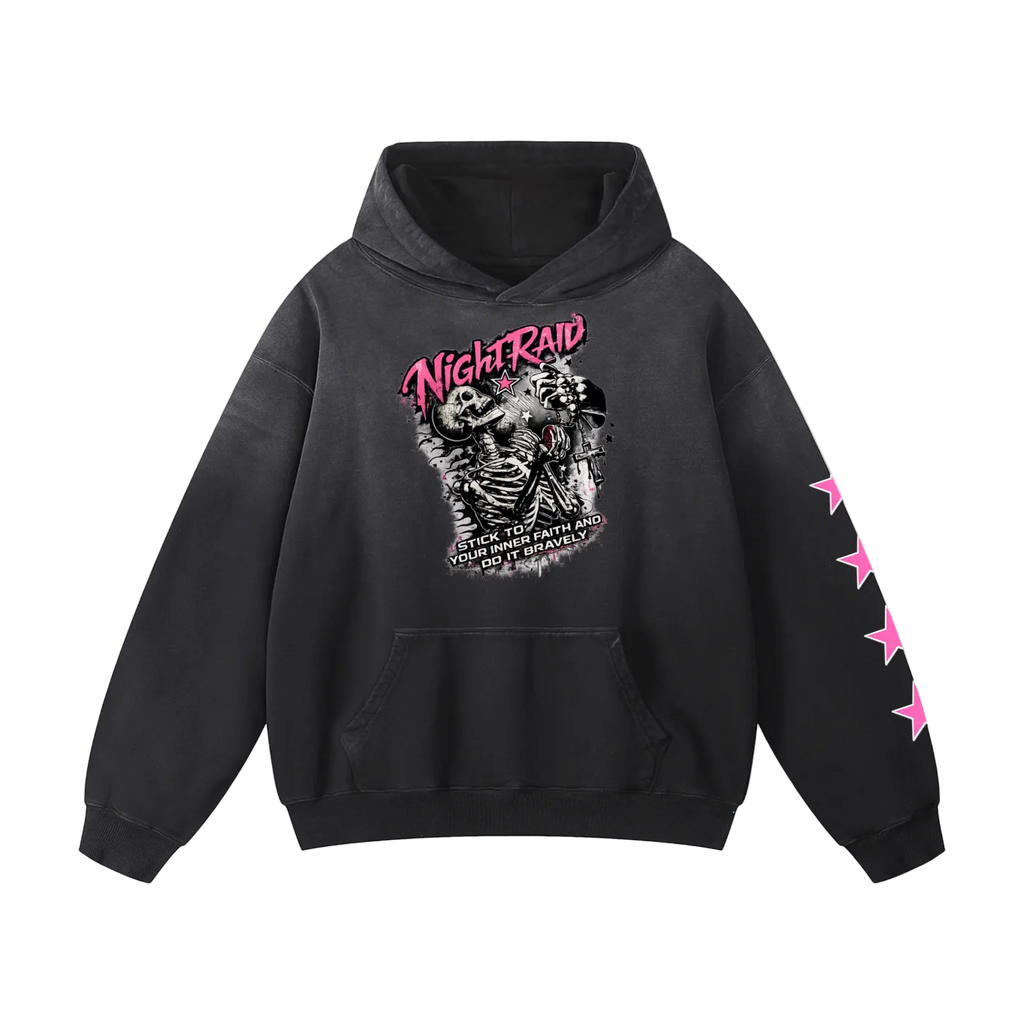 NIGHTRAID — BRAVEFAITH Heavyweight Sunfade Oversized Hoodie