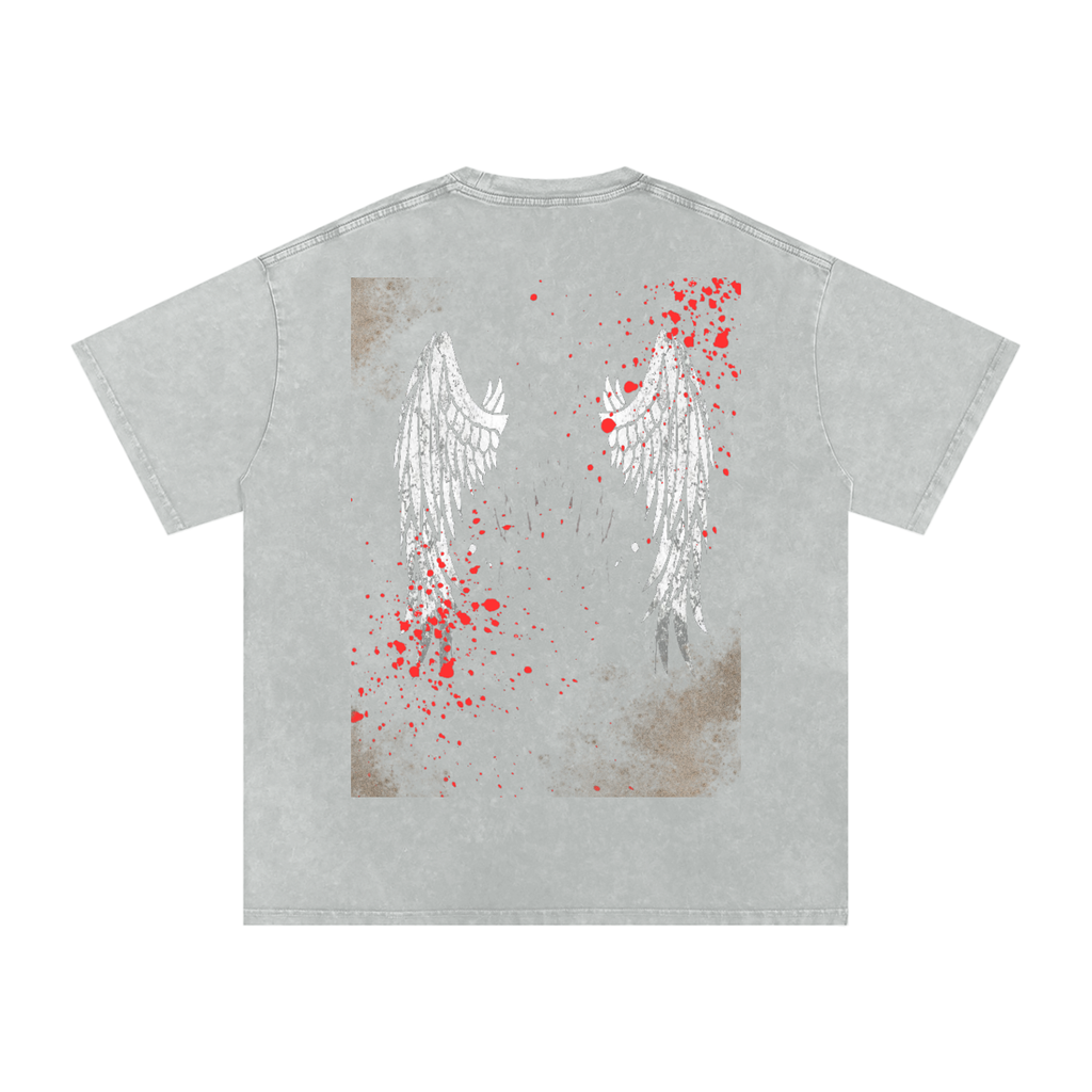 Snow Washed Bloody Angel Graphic Oversized T-Shirt