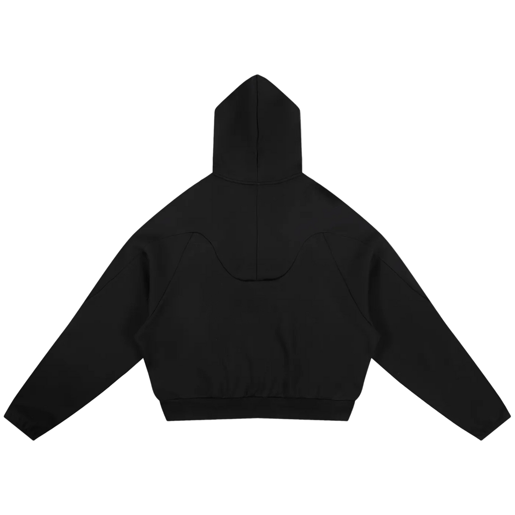 NightRaid “Red Vision” Architectural Curved Panel Raglan Hoodie