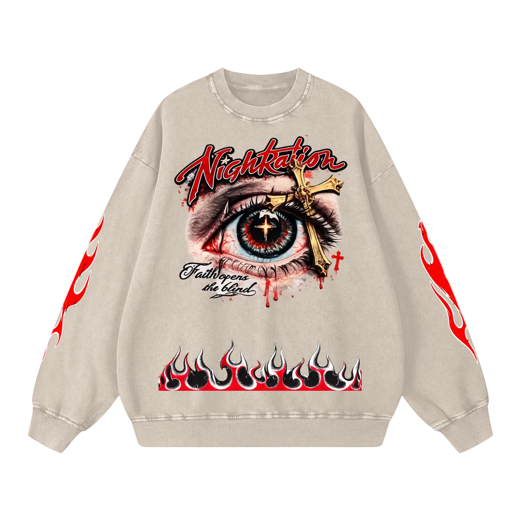 NIGHTRAID — FAITHBOUND 
Snow Washed Oversized Sweatshirt