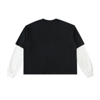 Samurai Graphic Layered Contrast Sleeve T-Shirt