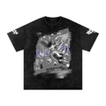Snow Washed Angel And Wings Graphic Oversized T-Shirt