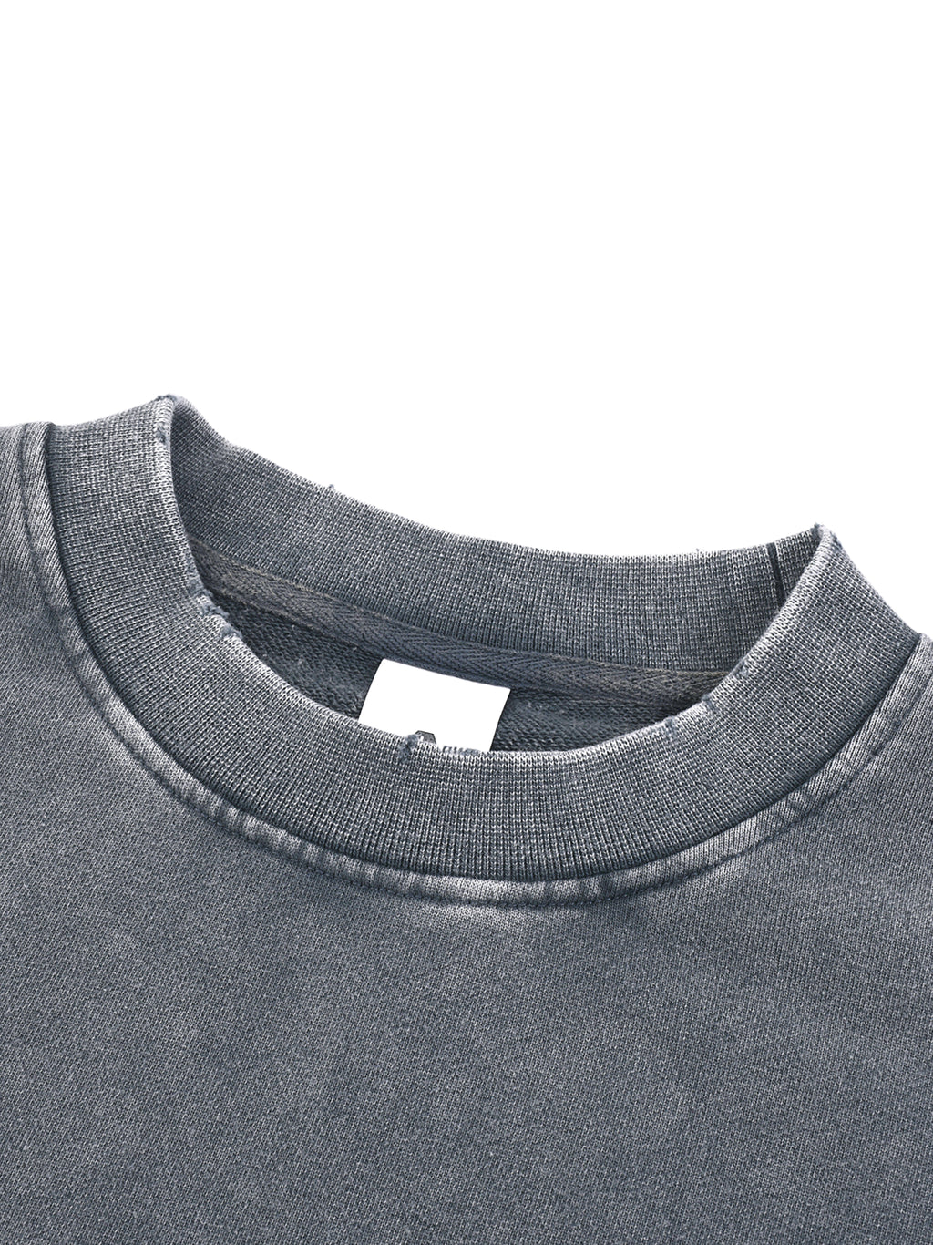 Snow Washed Graphic Raw Edge Cropped Sweatshirt
