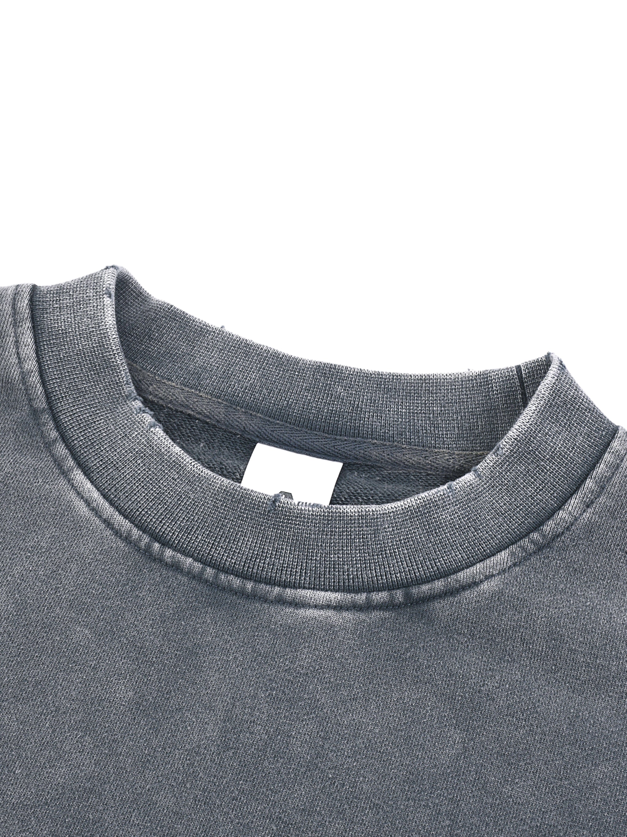 Snow Washed Graphic Raw Edge Cropped Sweatshirt
