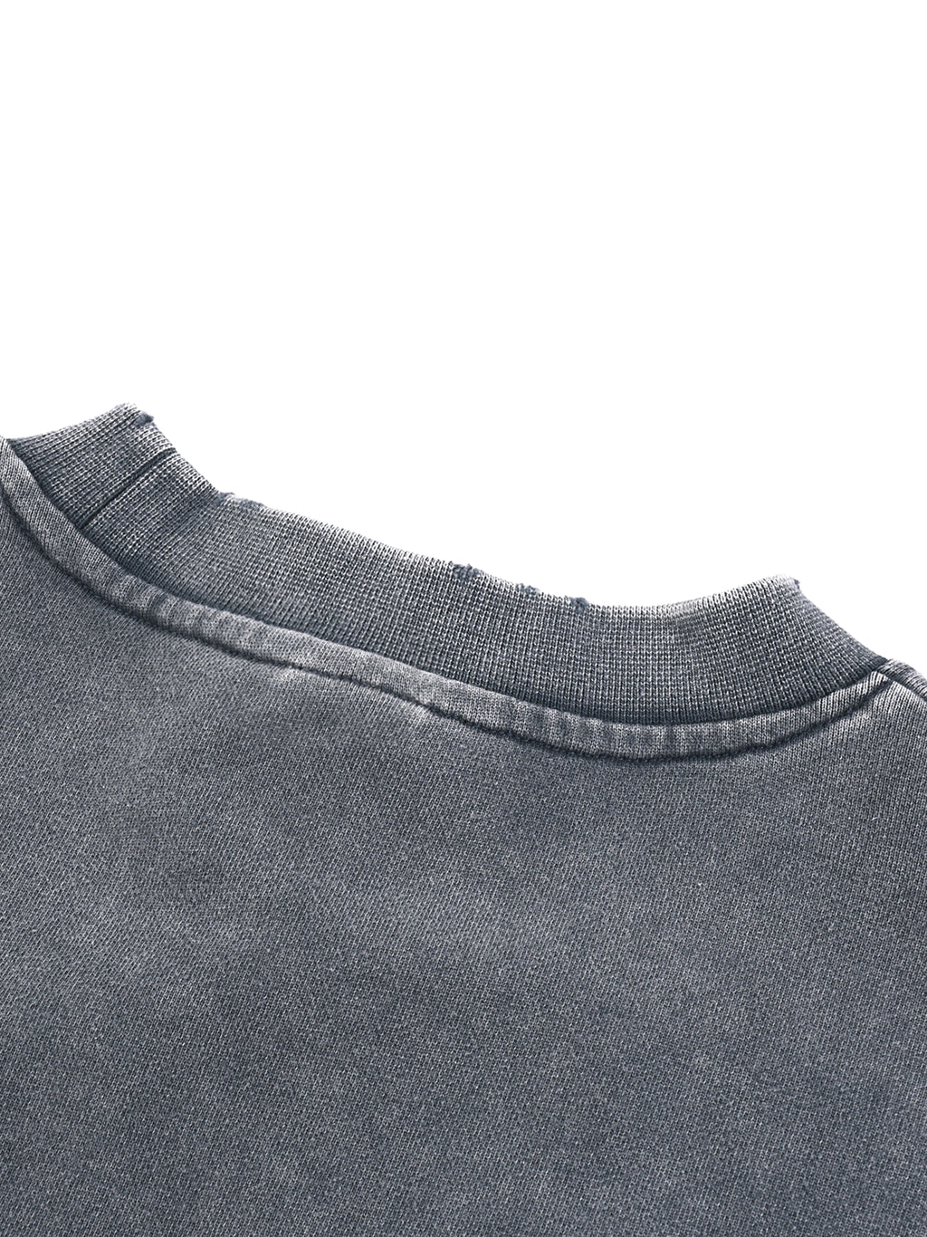 Snow Washed Graphic Raw Edge Cropped Sweatshirt