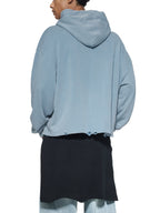 Vintage Washed Frayed-Hem Hoodie